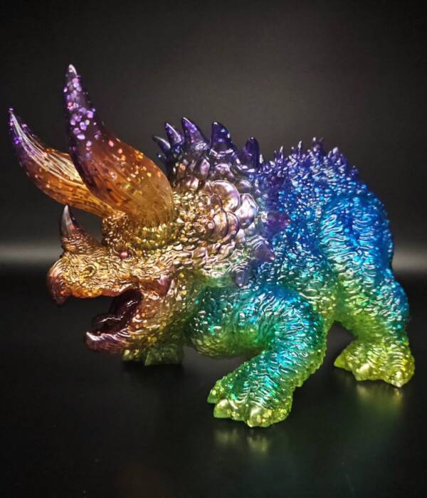 DinoKaiju Trike #1 Colourway Three Horn Glitter