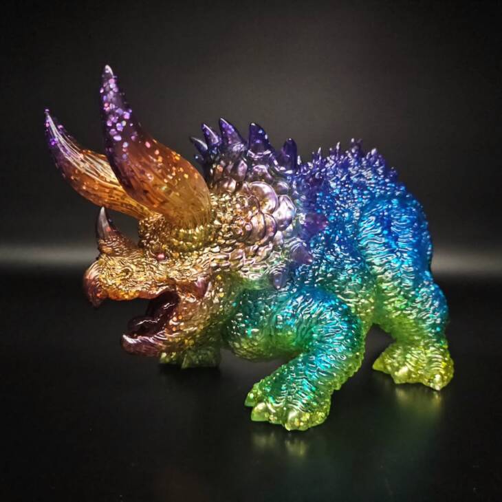 DinoKaiju Trike #1 Colourway Three Horn Glitter