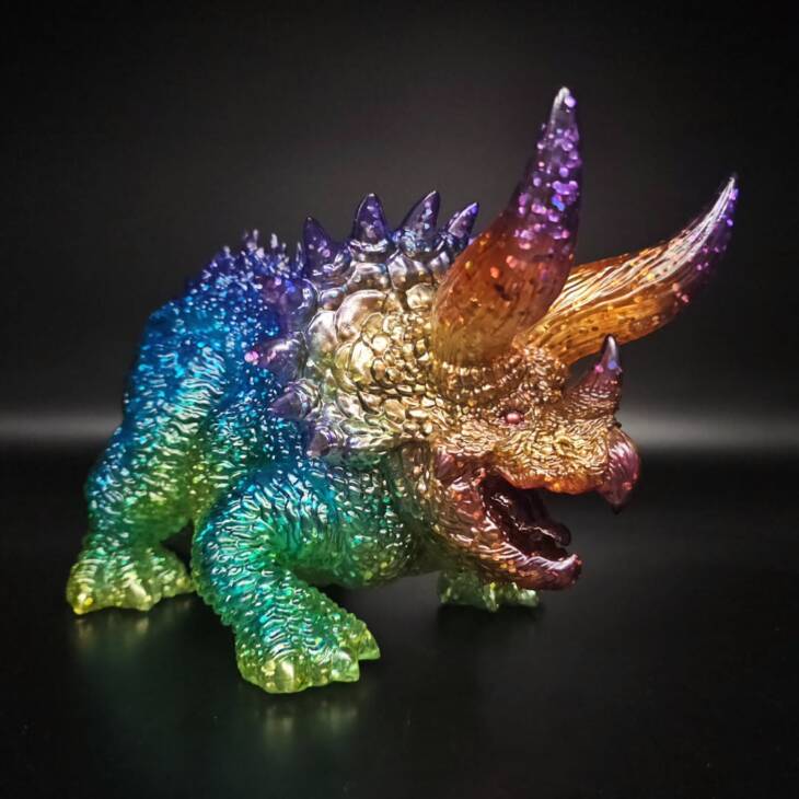 DinoKaiju Trike #1 Colourway Three Horn Glitter - Image 6