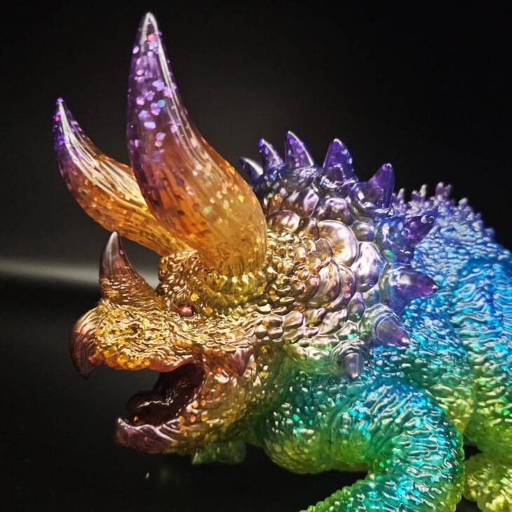 DinoKaiju Trike #1 Colourway Three Horn Glitter - Image 8