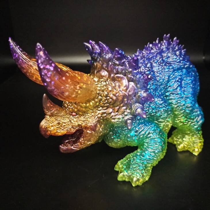 DinoKaiju Trike #1 Colourway Three Horn Glitter - Image 10